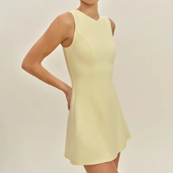 Reformation | NWT Ava Heavy‎ Lined Knit Mini Dress in Lemon Yellow Size XS - Picture 3 of 10
